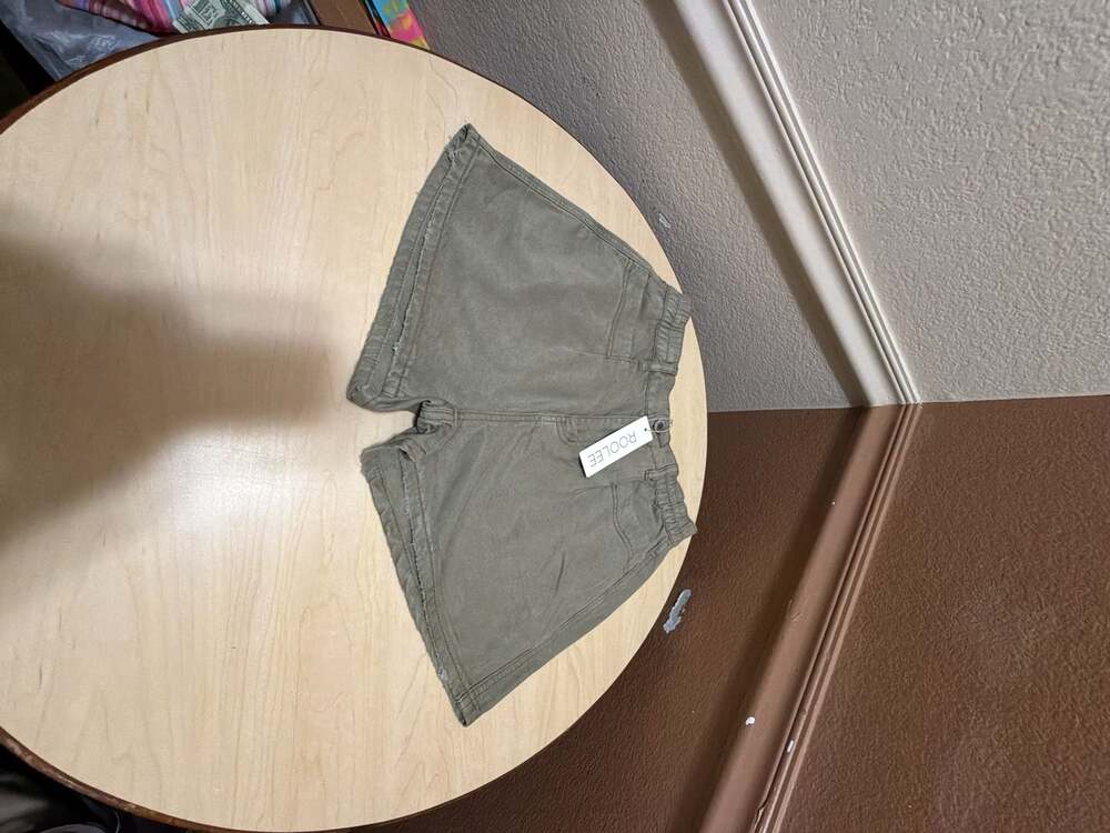 Roolee Mesa Raw Edge Shorts in Olive Drab